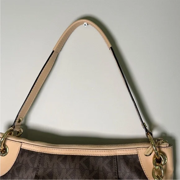 Michael Kors Signature Brown and Cream Shoulder Bag - Picture 5 of 6